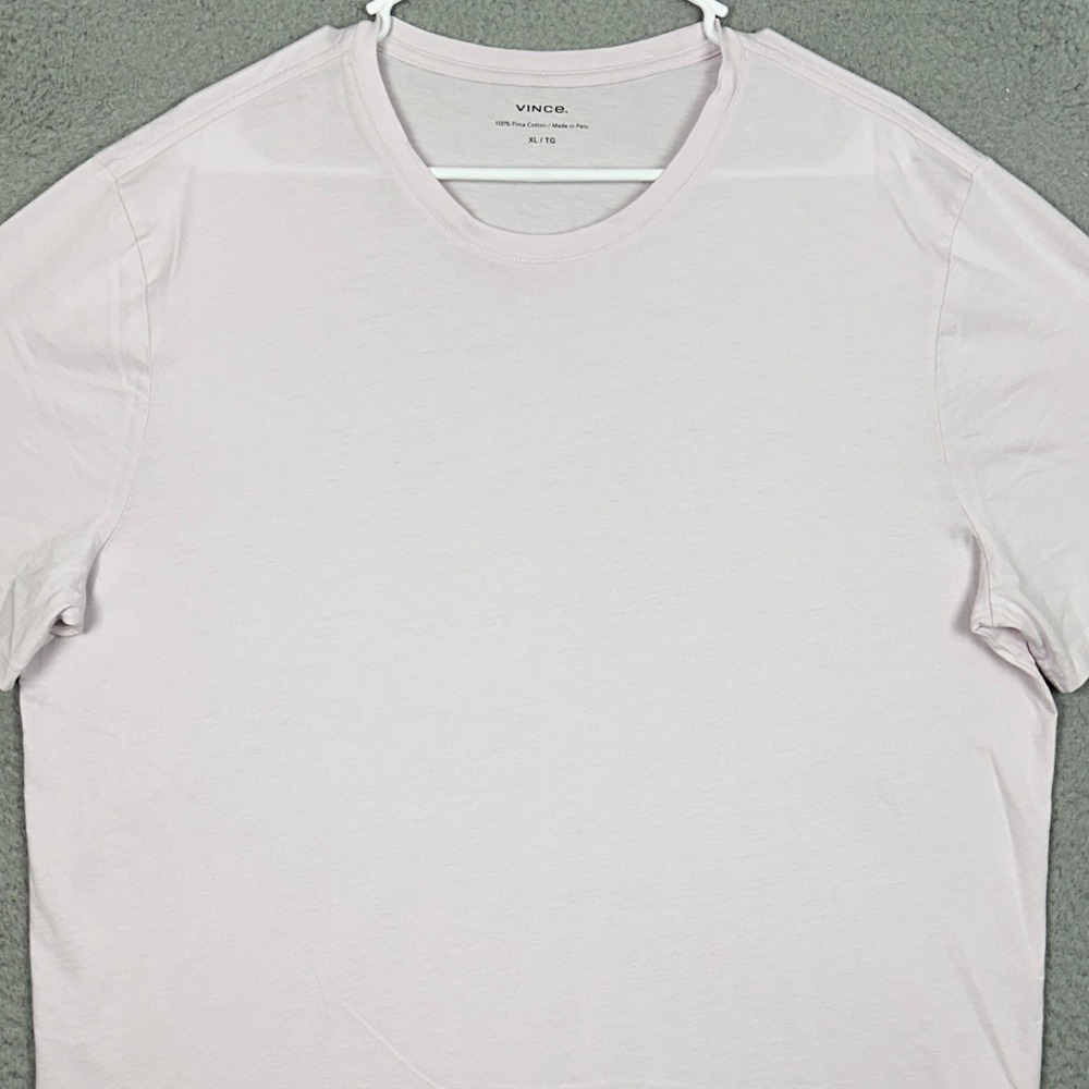 Vince T-Shirt Mens XL Light Pink Crew Neck Short Sleeve Tee 100% Pima Cotton EUC